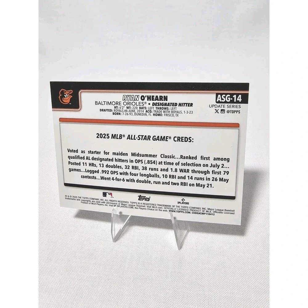 Ryan O'Hearn 2025 Topps Update #ASG-14 2025 All-Star Game Baltimore Orioles